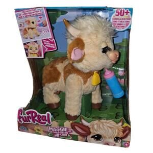 FurReal Friends Maggie The Feed & Follow Highland Cow Plush 50+ Sounds 11" NEW